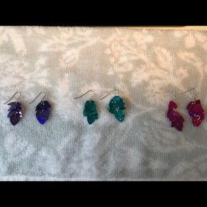 Sparkly heart shaped earrings.